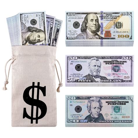 bag of prop fake money|very realistic prop money.